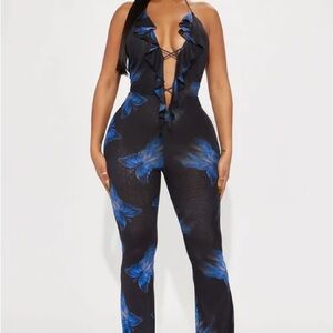Elegant Black and Blue Jumpsuit